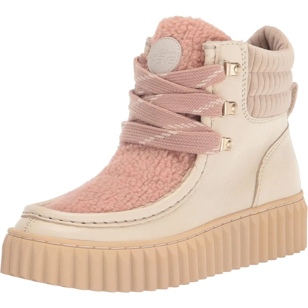Sam Edelman Fay Ivory and Pink Platform Sherpa lined winter boots ~size 7 - Picture 4 of 6